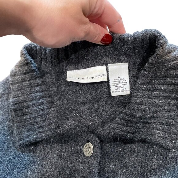 Croft & Barrow Snowflake Button Up Cardigan  Silk Angora Women's Large - Picture 2 of 4